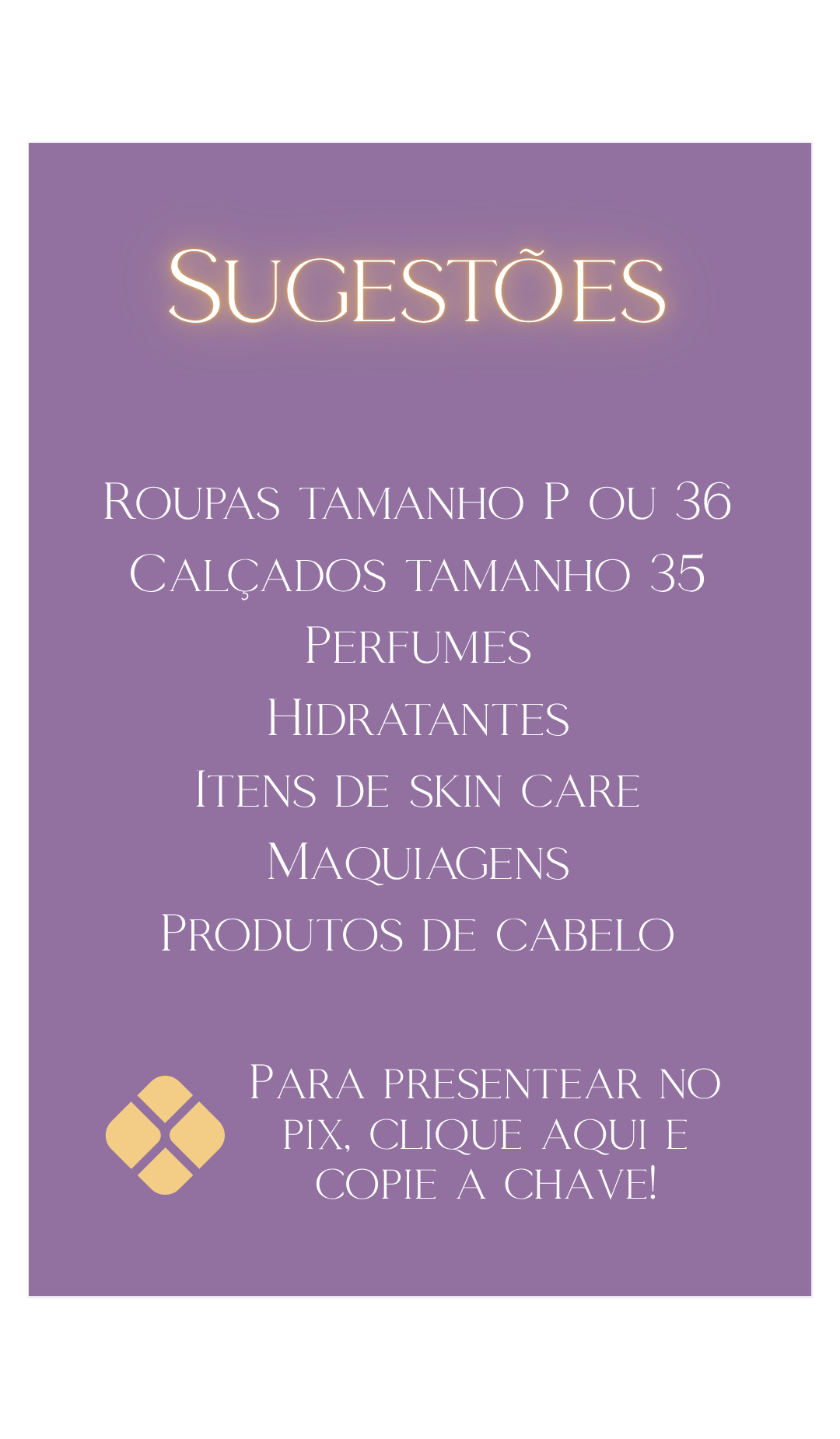 Sugestões de presente